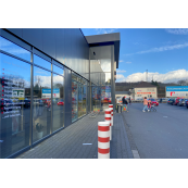 Barrier bollard | Steel tube  323 x 5 mm | stationary | for setting in concrete | hot-dip galvanized | total length: 2400 mm | with welded steel cap